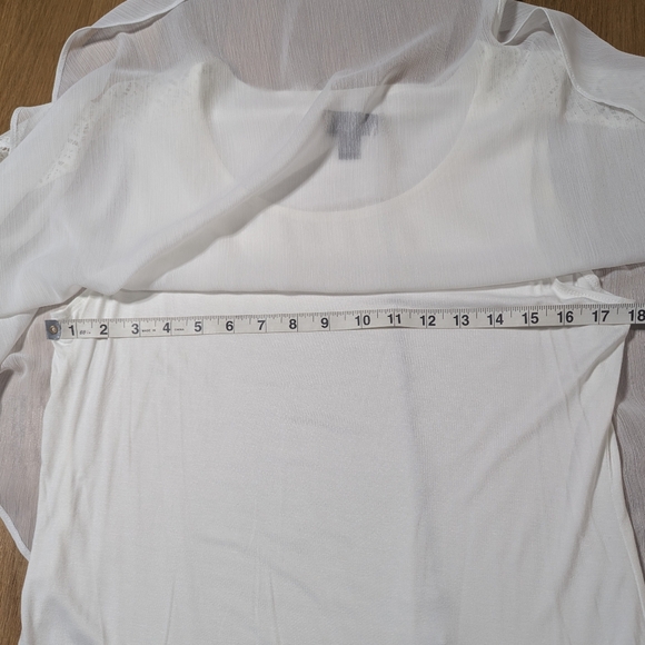 Alyx White Overlay Sheer Blouse Size Large - Picture 3 of 9